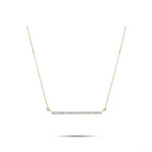 Adina Reyter 14K Gold Pave Diamond Bar Necklace